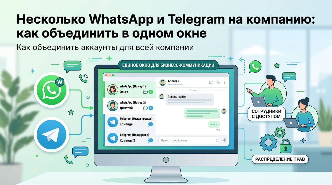 Несколько WhatsApp и Telegram на компанию: как объединить в одном окне