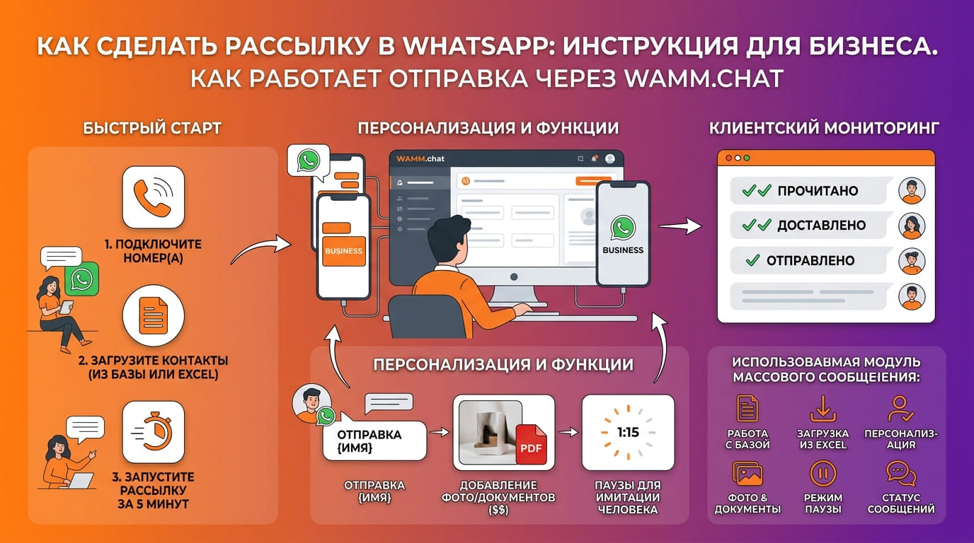 Как сделать рассылку в WhatsApp: инструкция для бизнеса (2026)